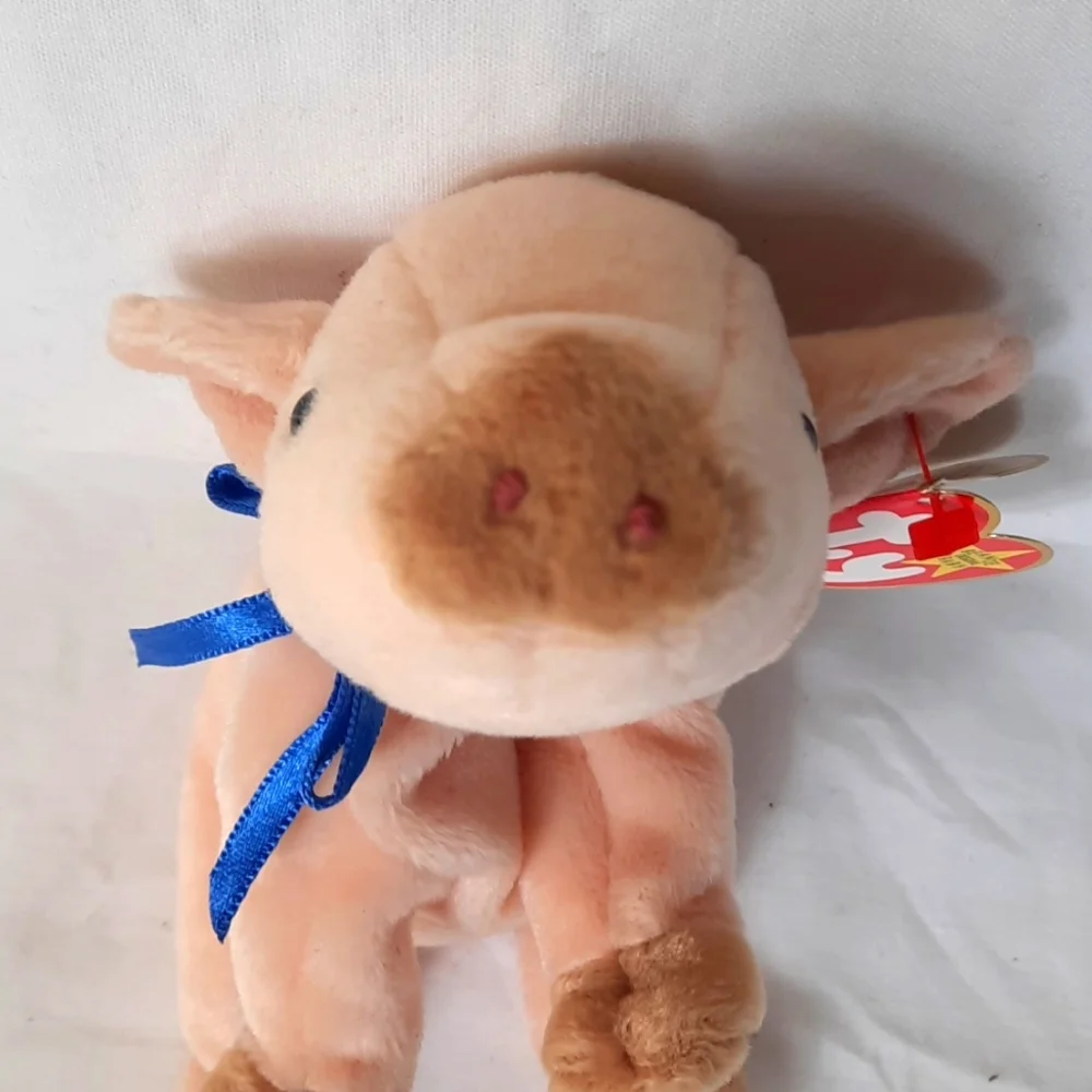 Ty Beanie Babies Colletions Knuckles Pig Blue Ribbon with tag Plush